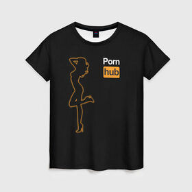 Женская футболка 3D с принтом Pornhub (neon girl) в Курске, 100% полиэфир ( синтетическое хлопкоподобное полотно) | прямой крой, круглый вырез горловины, длина до линии бедер | brazzers | видео | девушка | любовь | неон | свечение | силуэт | фигура | хаб | чувства