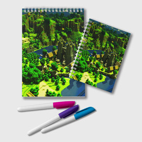 Блокнот с принтом Minecraft в Курске, 100% бумага | 48 листов, плотность листов — 60 г/м2, плотность картонной обложки — 250 г/м2. Листы скреплены удобной пружинной спиралью. Цвет линий — светло-серый
 | Тематика изображения на принте: blade | blocks | creeper | cubes | game | ken | mine craft | minecraft | mobs | sword | игры | крипер | майн крафт | майнкрафт | моб