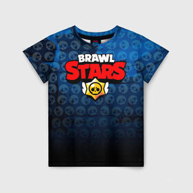 Детская футболка 3D с принтом BRAWL STARS в Курске, 100% гипоаллергенный полиэфир | прямой крой, круглый вырез горловины, длина до линии бедер, чуть спущенное плечо, ткань немного тянется | brawl stars | brawl stars сервер | браво старс | игра brawl stars | персонажи brawl stars.