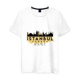 Мужская футболка хлопок с принтом Стамбул - Турция в Курске, 100% хлопок | прямой крой, круглый вырез горловины, длина до линии бедер, слегка спущенное плечо. | adventure | city | travel | turkey | world | город | государство | европа | жизнь | карта | культура | люди | мир | народ | памятни | партиот | планета | приключение | путешествие | спорт | ссср | стамбул | столица | страна