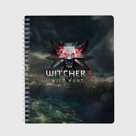 Тетрадь с принтом The Witcher 3 Wild Hunt в Курске, 100% бумага | 48 листов, плотность листов — 60 г/м2, плотность картонной обложки — 250 г/м2. Листы скреплены сбоку удобной пружинной спиралью. Уголки страниц и обложки скругленные. Цвет линий — светло-серый
 | wild hunt | witcher | арбалет | ведьмак 3 | геральт | дикая | магия | охота | сказка | сфера | фэнтези | цири