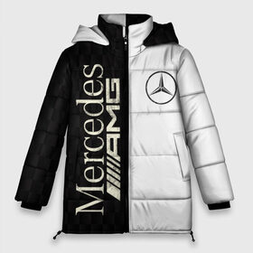Женская зимняя куртка 3D с принтом Mercedes в Курске, верх — 100% полиэстер; подкладка — 100% полиэстер; утеплитель — 100% полиэстер | длина ниже бедра, силуэт Оверсайз. Есть воротник-стойка, отстегивающийся капюшон и ветрозащитная планка. 

Боковые карманы с листочкой на кнопках и внутренний карман на молнии | amg | mercedes | авто | автомобиль | иномарка | логотип | машина | мерседес | текстура