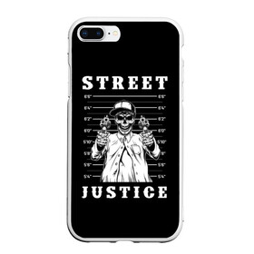 Чехол для iPhone 7Plus/8 Plus матовый с принтом Street justice в Курске, Силикон | Область печати: задняя сторона чехла, без боковых панелей | justice | s | skeleton | skull | street | банда | бандана | бандит | бейсболка | графика | иллюстрация | картинка | мода | надпись | оружие | пистолеты | платок | револьверы | рисунок | символ | скелет | справедливость