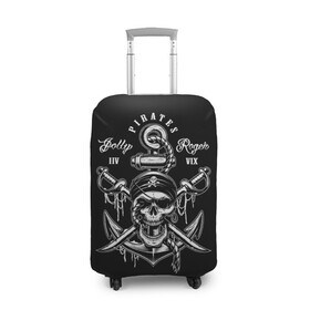 Чехол для чемодана 3D с принтом Pirates в Курске, 86% полиэфир, 14% спандекс | двустороннее нанесение принта, прорези для ручек и колес | b | pirates | robbers | sea | skull | бандана | веселый | графика | иллюстрация | канат | картинка | кости | логотип | мода | морские | надпись | оружие | пираты | платок | разбойники | рисунок | роджер | сабли | стиль
