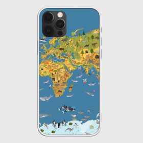 Чехол для iPhone 12 Pro Max с принтом Карта мира в Курске, Силикон |  | азия | акулы | америка | антарктида | бизон | волк | европа | животные | зебра | кабан | карта | киты | лама | лев | лось | материки | медведь | мира | моржи | моря | океаны | пингвины | птицы | реки | рыбы