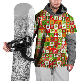 Накидка на куртку 3D с принтом Новогодний орнамент в Курске, 100% полиэстер |  | 