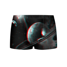 Мужские трусы 3D с принтом Cosmos Glitch в Курске, 50% хлопок, 50% полиэстер | классическая посадка, на поясе мягкая тканевая резинка | Тематика изображения на принте: вселенная | глитч | звезды | земля | космос | плеяды | пространство