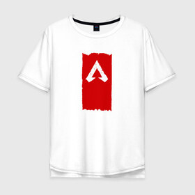Мужская футболка хлопок Oversize с принтом Apex в Курске, 100% хлопок | свободный крой, круглый ворот, “спинка” длиннее передней части | apex legends | игры | красный | логотип