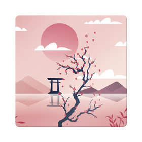 Магнит виниловый Квадрат с принтом Японский мотив в Курске, полимерный материал с магнитным слоем | размер 9*9 см, закругленные углы | Тематика изображения на принте: 23 | 8 | азия | вип | вишня | горы | дерево | дизайн | мода | небо | новинка | новый год | подарок | сакура | солнце | стритвир | топ | тренд | цветок | япония