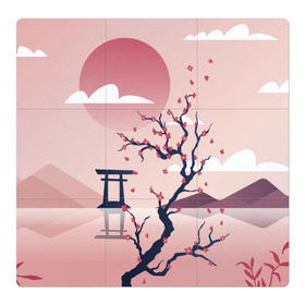 Магнитный плакат 3Х3 с принтом Японский мотив в Курске, Полимерный материал с магнитным слоем | 9 деталей размером 9*9 см | 23 | 8 | азия | вип | вишня | горы | дерево | дизайн | мода | небо | новинка | новый год | подарок | сакура | солнце | стритвир | топ | тренд | цветок | япония