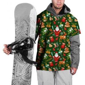 Накидка на куртку 3D с принтом Новогодний орнамент в Курске, 100% полиэстер |  | 