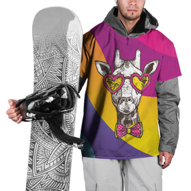 Накидка на куртку 3D с принтом Праздничный жираф в Курске, 100% полиэстер |  | Тематика изображения на принте: бабочка | животное | жираф | модный | очки | праздничный | рожки | сердечки | хипстер | шея