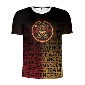 Мужская футболка 3D спортивная с принтом TEAM ENCE в Курске, 100% полиэстер с улучшенными характеристиками | приталенный силуэт, круглая горловина, широкие плечи, сужается к линии бедра | Тематика изображения на принте: ence | ence cs | ence cs go | ence esports | ence winstrike. | team ence