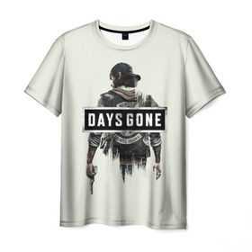 Мужская футболка 3D с принтом Days Gone Poster в Курске, 100% полиэфир | прямой крой, круглый вырез горловины, длина до линии бедер | 2019 | days gone | game | poster | ps4 | zombie | жизнь после | зомби | игра