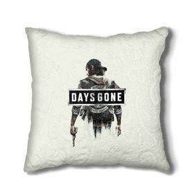 Подушка 3D с принтом Days Gone Poster в Курске, наволочка – 100% полиэстер, наполнитель – холлофайбер (легкий наполнитель, не вызывает аллергию). | состоит из подушки и наволочки. Наволочка на молнии, легко снимается для стирки | 2019 | days gone | game | poster | ps4 | zombie | жизнь после | зомби | игра