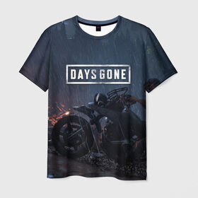 Мужская футболка 3D с принтом Days Gone в Курске, 100% полиэфир | прямой крой, круглый вырез горловины, длина до линии бедер | 2019 | days gone | game | poster | ps4 | zombie | жизнь после | зомби | игра
