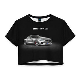 Женская футболка 3D укороченная с принтом Mercedes V8 Biturbo AMG в Курске, 100% полиэстер | круглая горловина, длина футболки до линии талии, рукава с отворотами | amg | cool | design | mercedes | mercedes benz | motorsport | power | prestige | race | silver | sport car | status | автоспорт | гонка | дизайн | круто | мерседес | мощь | престиж | серебряный | спорткар | статус