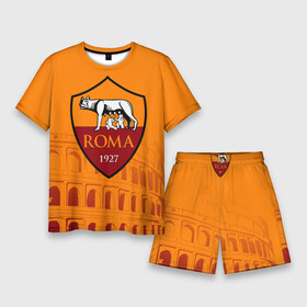 Мужской костюм с шортами 3D с принтом Рома в Курске,  |  | as roma | giallorossi | lupi | roma | romanista | волки | жёлто красные | италия | рома | серия а | форма | футбол | футболист | футбольная | футбольный клуб