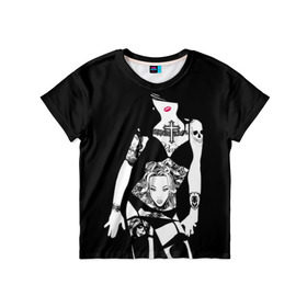 Детская футболка 3D с принтом Девушка с татуировками в Курске, 100% гипоаллергенный полиэфир | прямой крой, круглый вырез горловины, длина до линии бедер, чуть спущенное плечо, ткань немного тянется | 