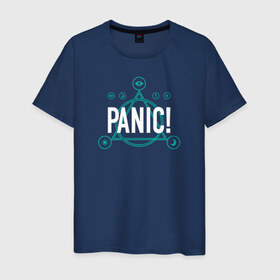 Мужская футболка хлопок с принтом Panic! в Курске, 100% хлопок | прямой крой, круглый вырез горловины, длина до линии бедер, слегка спущенное плечо. | brendon urie | panic at the disco | patd | брендон ури