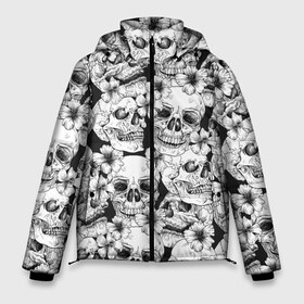 Мужская зимняя куртка 3D с принтом Черепа в цветах в Курске, верх — 100% полиэстер; подкладка — 100% полиэстер; утеплитель — 100% полиэстер | длина ниже бедра, свободный силуэт Оверсайз. Есть воротник-стойка, отстегивающийся капюшон и ветрозащитная планка. 

Боковые карманы с листочкой на кнопках и внутренний карман на молнии. | 23 | 8 | skull | белый | вип | дизайн | мода | новинка | новый год | подарок | праздник | скелет | стритвир | топ | тренд | треш | цветок | цветы | череп | черный