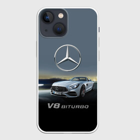 Чехол для iPhone 13 mini с принтом V8 Biturbo в Курске,  |  | amg | cool | design | mercedes | mercedes benz | motorsport | power | prestige | race | sport car | status | автоспорт | гонка | дизайн | круто | мерседес | мощь | престиж | спорткар | статус