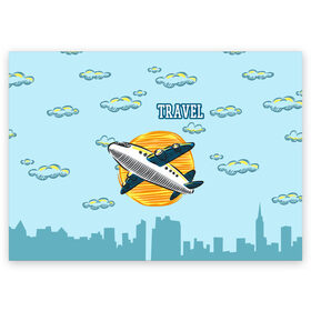 Поздравительная открытка с принтом Путешествия в Курске, 100% бумага | плотность бумаги 280 г/м2, матовая, на обратной стороне линовка и место для марки
 | Тематика изображения на принте: travel | город | небо | облака | путешествия | самолет | солнце | тревел | туризм