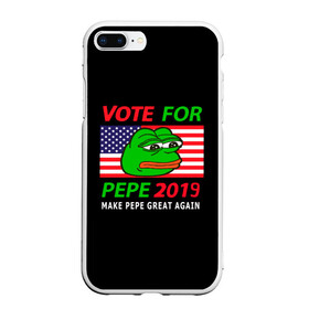 Чехол для iPhone 7Plus/8 Plus матовый с принтом Vote for pepe в Курске, Силикон | Область печати: задняя сторона чехла, без боковых панелей | Тематика изображения на принте: bad | dab | frog | good | kek | make pepe great again | pepe | sad | sad frog | vote for pepe | кек | лягушка | мем | мемы | пепе | со смыслом | фрог