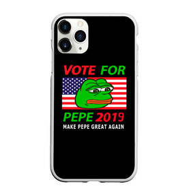 Чехол для iPhone 11 Pro матовый с принтом Vote for pepe в Курске, Силикон |  | bad | dab | frog | good | kek | make pepe great again | pepe | sad | sad frog | vote for pepe | кек | лягушка | мем | мемы | пепе | со смыслом | фрог