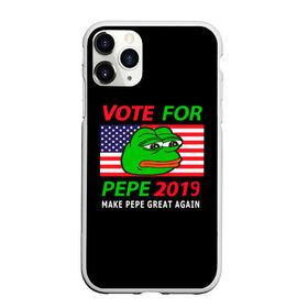 Чехол для iPhone 11 Pro Max матовый с принтом Vote for pepe в Курске, Силикон |  | Тематика изображения на принте: bad | dab | frog | good | kek | make pepe great again | pepe | sad | sad frog | vote for pepe | кек | лягушка | мем | мемы | пепе | со смыслом | фрог