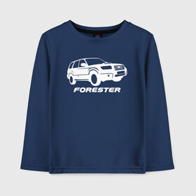 Детский лонгслив хлопок с принтом Subaru Forester в Курске, 100% хлопок | круглый вырез горловины, полуприлегающий силуэт, длина до линии бедер | forester | subaru | subaru forester