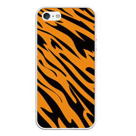 Чехол для iPhone 5/5S матовый с принтом Тигр в Курске, Силикон | Область печати: задняя сторона чехла, без боковых панелей | животное | зверь | кардашьян | ким | кот | лев | оранжевый | полосы | рыжий | тигр | черный