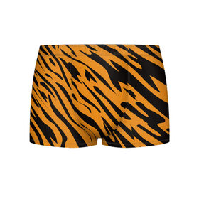 Мужские трусы 3D с принтом Тигр в Курске, 50% хлопок, 50% полиэстер | классическая посадка, на поясе мягкая тканевая резинка | Тематика изображения на принте: животное | зверь | кардашьян | ким | кот | лев | оранжевый | полосы | рыжий | тигр | черный