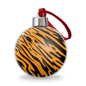 Ёлочный шар с принтом Тигр в Курске, Пластик | Диаметр: 77 мм | животное | зверь | кардашьян | ким | кот | лев | оранжевый | полосы | рыжий | тигр | черный