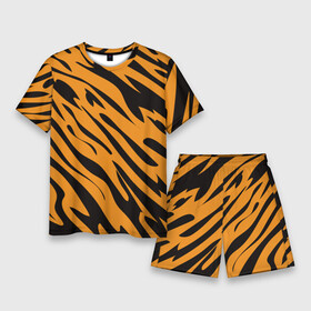 Мужской костюм с шортами 3D с принтом Тигр в Курске,  |  | животное | зверь | кардашьян | ким | кот | лев | оранжевый | полосы | рыжий | тигр | черный