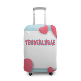 Чехол для чемодана 3D с принтом Tenderlybae в Курске, 86% полиэфир, 14% спандекс | двустороннее нанесение принта, прорези для ручек и колес | tenderlybae | twitch | амина | бэйби | в маске | малышка | мирзоева | мэйби | нежная | стримерша | тендерлибае | тендерлибэй