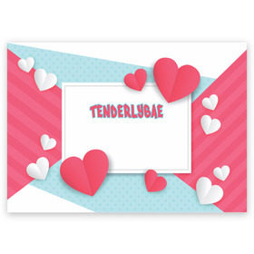 Поздравительная открытка с принтом Tenderlybae в Курске, 100% бумага | плотность бумаги 280 г/м2, матовая, на обратной стороне линовка и место для марки
 | tenderlybae | twitch | амина | бэйби | в маске | малышка | мирзоева | мэйби | нежная | стримерша | тендерлибае | тендерлибэй