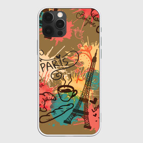 Чехол для iPhone 12 Pro Max с принтом Париж в Курске, Силикон |  | Тематика изображения на принте: love | башня | булочка | кофе | круассан | любовь | отпуск | париж | путешествия | франция | хлеб | эйфелева