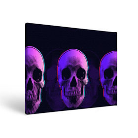 Холст прямоугольный с принтом Токсичный череп в Курске, 100% ПВХ |  | 3d | 3д | голограмма | иллюзия | кости | розовый | синий | скелет | ультра | фиолетовый | череп | черный