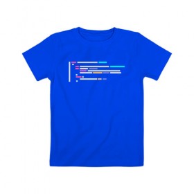 Детская футболка хлопок с принтом Подсветка синтаксиса кода в Курске, 100% хлопок | круглый вырез горловины, полуприлегающий силуэт, длина до линии бедер | 1с | c | highlighter | java | javascript | php | programmer | sql | syntax | код | компьютер | программа | с++ | сисадмин