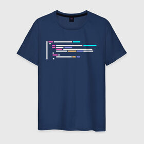 Мужская футболка хлопок с принтом Подсветка синтаксиса кода в Курске, 100% хлопок | прямой крой, круглый вырез горловины, длина до линии бедер, слегка спущенное плечо. | 1с | c | highlighter | java | javascript | php | programmer | sql | syntax | код | компьютер | программа | с++ | сисадмин