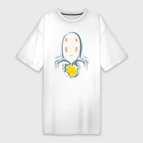 Платье-футболка хлопок с принтом Унесённые призраками в Курске,  |  | anime | no face | spirited away | аниме | безликий | безликий бог каонаси | каонаси | миядзаки | мультфильм | сэн | тихиро | унесённые призраками
