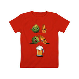 Детская футболка хлопок с принтом Хмель и Солод в Курске, 100% хлопок | круглый вырез горловины, полуприлегающий силуэт, длина до линии бедер | солод | хмель