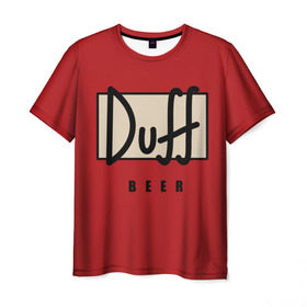 Мужская футболка 3D с принтом Duff в Курске, 100% полиэфир | прямой крой, круглый вырез горловины, длина до линии бедер | beer | duff | duff beer | simpsons | симпсоны