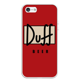 Чехол для iPhone 5/5S матовый с принтом Duff в Курске, Силикон | Область печати: задняя сторона чехла, без боковых панелей | beer | duff | duff beer | simpsons | симпсоны
