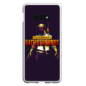 Чехол для Samsung S10E с принтом PUBG fan art в Курске, Силикон | Область печати: задняя сторона чехла, без боковых панелей | Тематика изображения на принте: asia | battle | chicken | dinner | epic | lucky | map miramar | pro | royale | winner | битва | пабг | пубг | стрим | топ лут