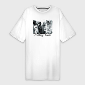 Платье-футболка хлопок с принтом Motley Crue в Курске,  |  | 1981 год | dark | hard rock | los angeles | motley crue | винс нил | вокал | глэм металл | глэм рок | лос анджелес | мик марс | музыка | никки сикс | пение | рок | рок группа | томми ли | трэш | улет | хард рок