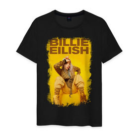 Мужская футболка хлопок с принтом Billie Eilish в Курске, 100% хлопок | прямой крой, круглый вырез горловины, длина до линии бедер, слегка спущенное плечо. | billie eilish | billie eilish bury | wheres my mind