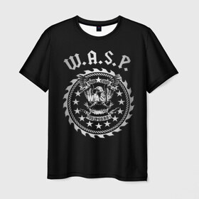 Мужская футболка 3D с принтом W.A.S.P. в Курске, 100% полиэфир | прямой крой, круглый вырез горловины, длина до линии бедер | w.a.s.p. | wasp | глэм метал | группы | метал | музыка | рок | хард рок | хэви метал | шок рок