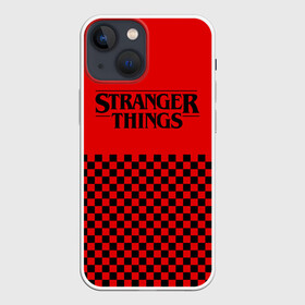 Чехол для iPhone 13 mini с принтом STRANGER THINGS в Курске,  |  | 11 | checkerboard | eggo | eleven | netflix | stranger | things | бобби | браун | дела | крайне | милли | обратная | одинадцать | одиннадцать | очень | события | сторона | странные | стренджер | темная